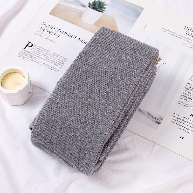 Women's White Thickened Fleece-Lined Cotton Leggings - Ribbed, Warm, Slimming, Striped Pants for Autumn and Winter.