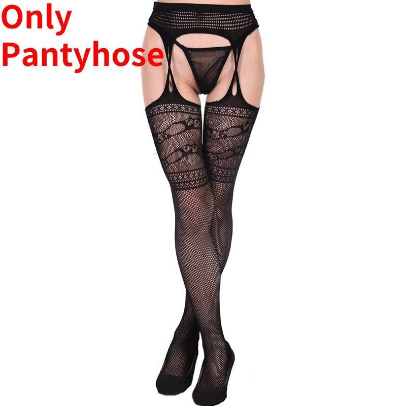 Ultra Stretchy Women's Nylon Fishnet Stockings With Sensual Open-crotch Design And Non-slip Features For Alluring Intimate Moments