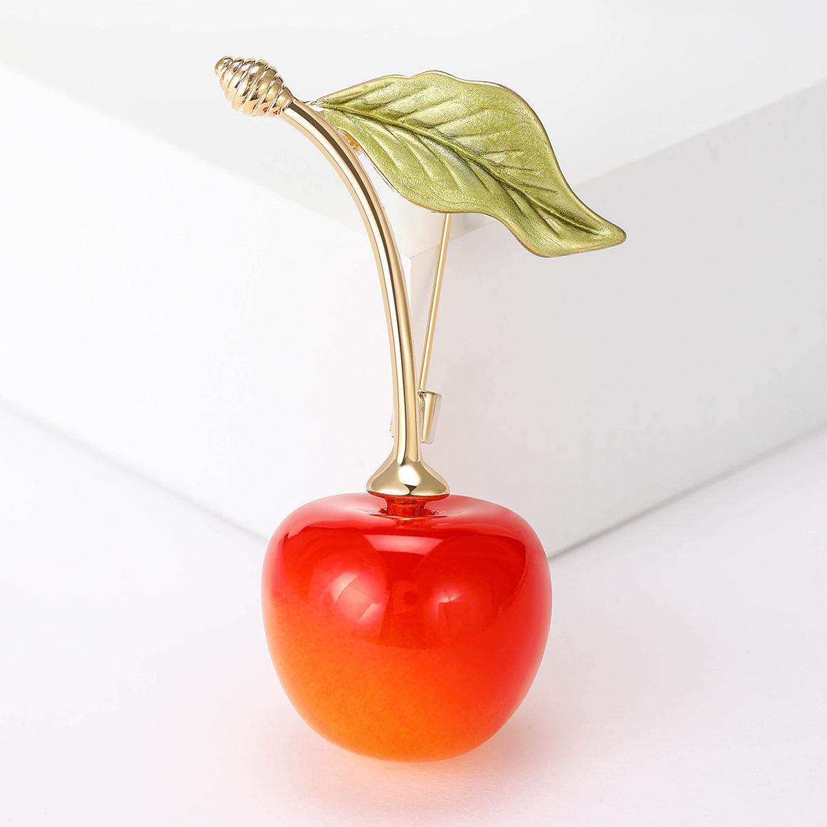 

Милая брошь в виде фруктовой вишни, простая, свежая и универсальная булавка, модные ювелирные аксессуары, партия