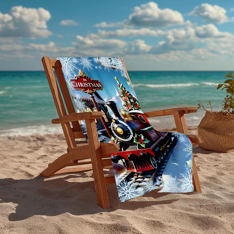Chrismas Fashion Beach Towel: Ideal for Summer Adventures Soft, absorbent and quick drying suitable for swimming and bathing