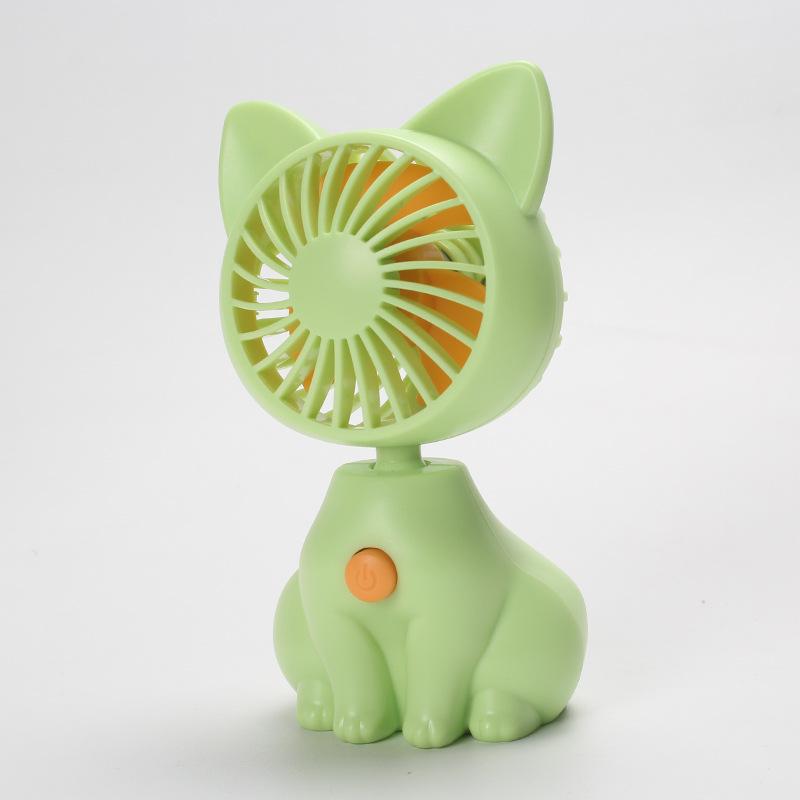 Battery-Powered Cute Cat Handheld Fan, Portable ABS Electric Fan.