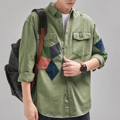 Casual Shirt Men's Workwear 2024 New Spring and Fall Models Long-sleeved Shirt Korean Version of the Trend of Hong Kong Style Japanese Jacket