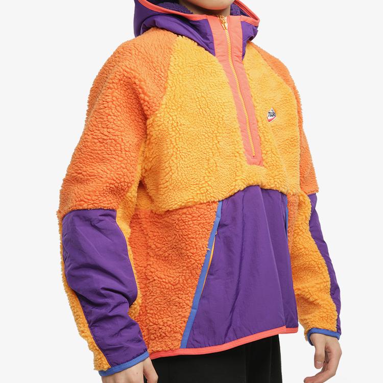Nike Half-Zip Fleece Gespleißter Colorblock Hoodie Herren Tops Orange BV3767-886