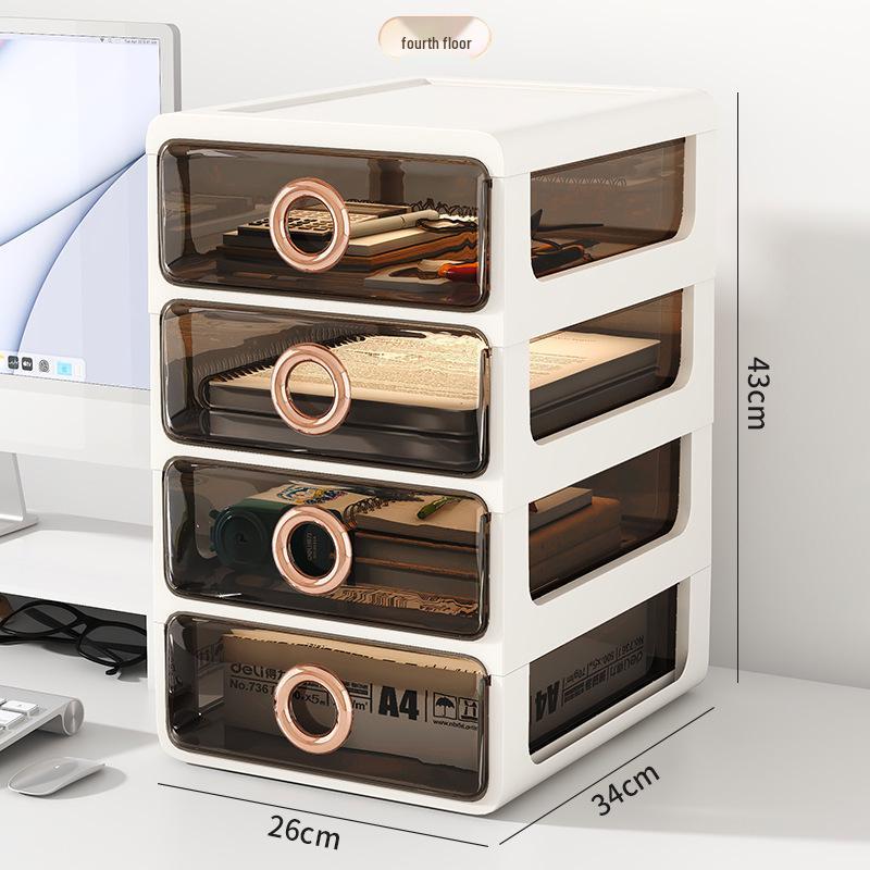 Elegant Vanity Table & Makeup Storage Box with Transparent Drawers