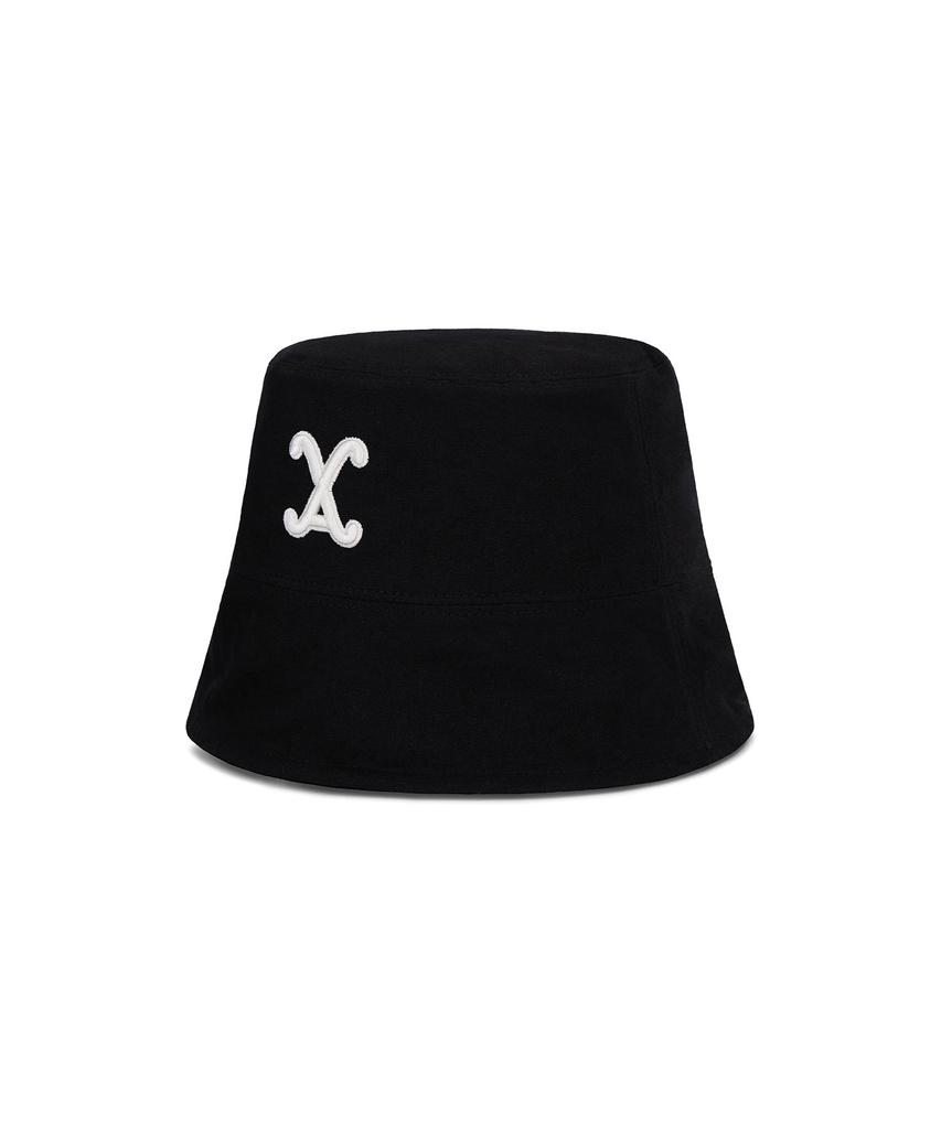 Bajal Va Curved 3D Logo Drop Bucket Hat Black