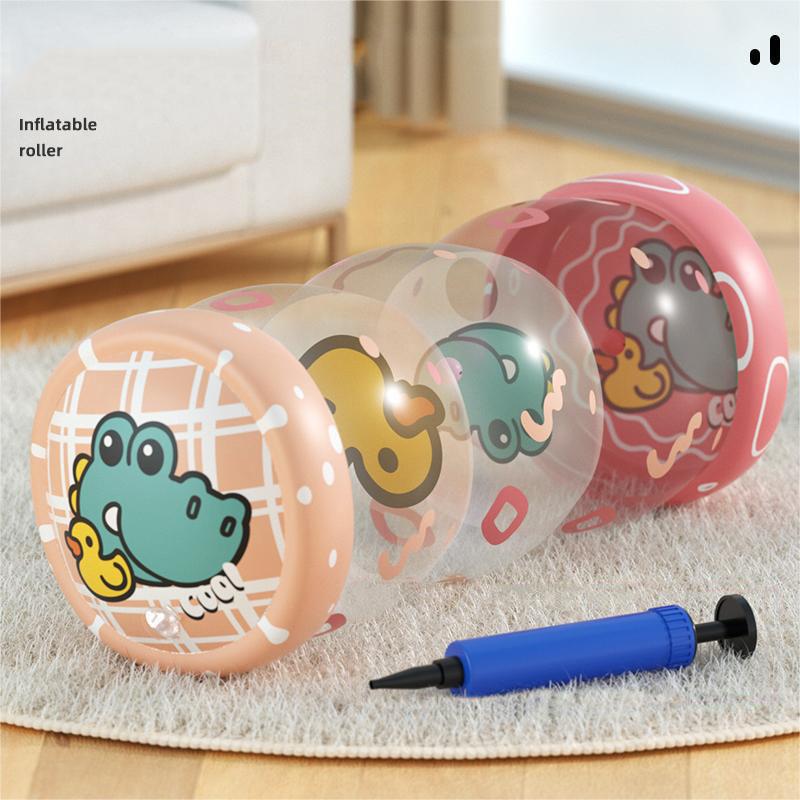 Andador inflable para bebé Tambor de gateo de PVC para bebé Juguetes de ejercicios de gateo para la primera infancia con cascabeles