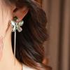18K Gold Plated Zircon Butterfly Tassel Ear Clip - Exquisite, Light Luxury Earrings