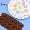 Dessert Mold 15 Cavity Chocolate Non-stick Food Grade DIY Silicone Fondant Creative Love Heart Shape Candy Baking Mould for Bakery
