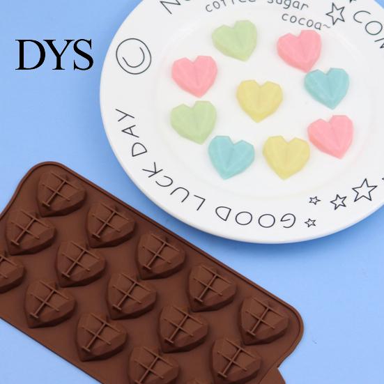 Dessert Mold 15 Cavity Chocolate Non-stick Food Grade DIY Silicone Fondant Creative Love Heart Shape Candy Baking Mould for Bakery
