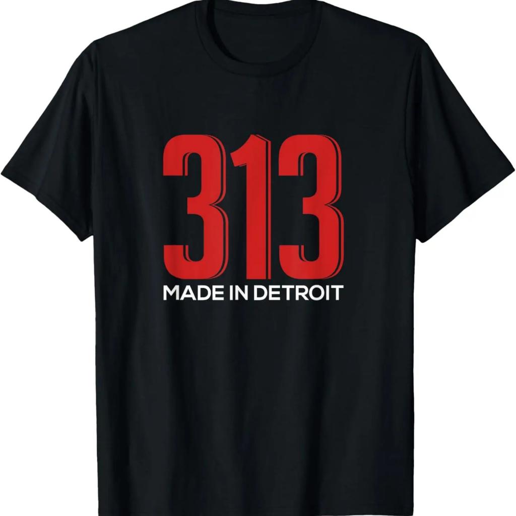 313 Made In Detroit Downtown Motown Motor City T-Shirt