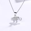 925 Sterling Silver Full Diamond Little Elephant Pendant Necklace for Women