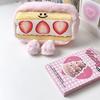 Cartoon Cute Bread Sandwich Pencil Case Holder Plush Bag Funny Creative Plush Pencil Cases Student Stationery Tissue Boxes