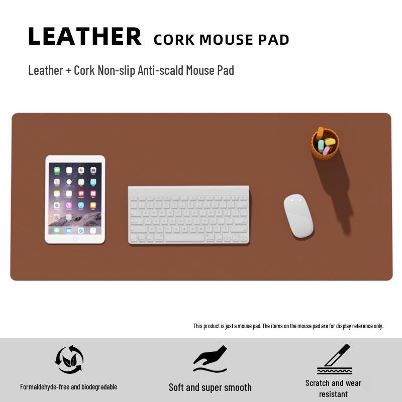 Extra Large Leather Cork Mouse and Keyboard Desk Pad for Office