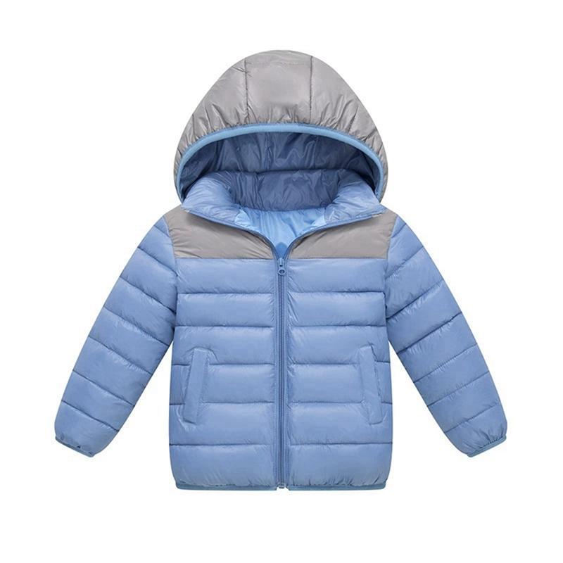 7-16 Years Kids Boys Winter Warm Hooded Coat Windproof Zipper Jacket