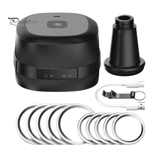 

Электрический вакуумный упаковщик Mason Jar с мощным всасыванием и низким уровнем шума. Аккумуляторная беспроводная вакуумная упаковочная машина для консервирования. чёрный