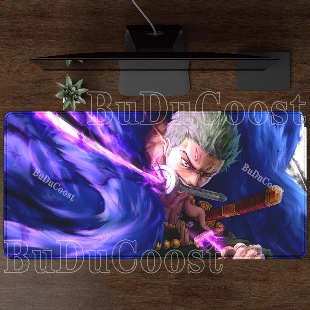 Anime Mouse Pad Roronoa Zoro One Piece Computer HD printing Gaming Mousepad PC Keyboard Carpet Non-Slip Office esports Desk Mat
