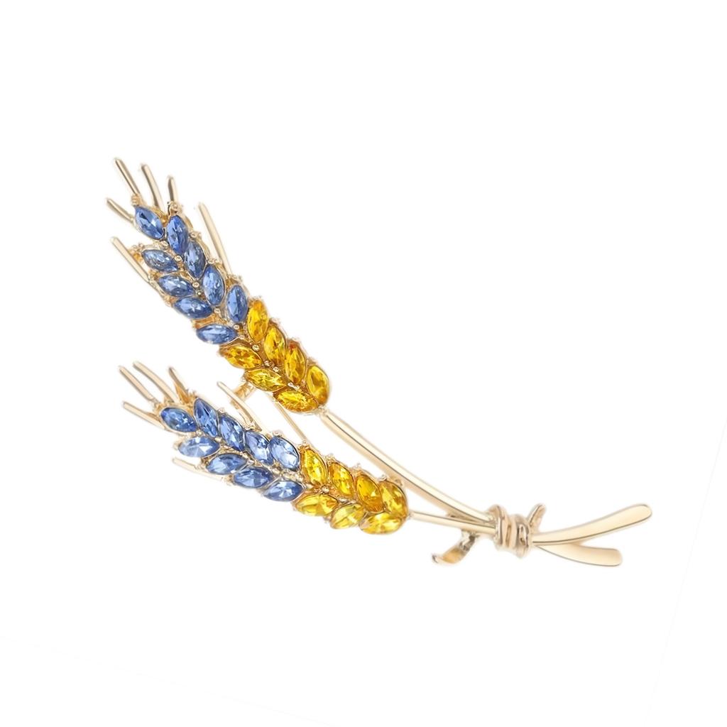 Korean Exquisite Wheat Ear Brooch High-end Women's Versatile Crystal Corsage Design Sense Pin Suit Accessories