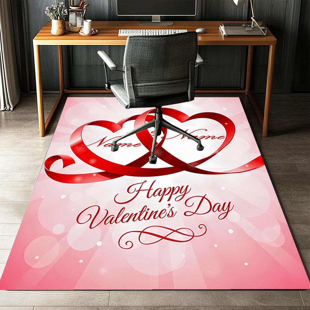Custom Name Love Printed Carpet,Rug for Office Chair Living Room Bedroom Kitchen Room Decor Gifts.
