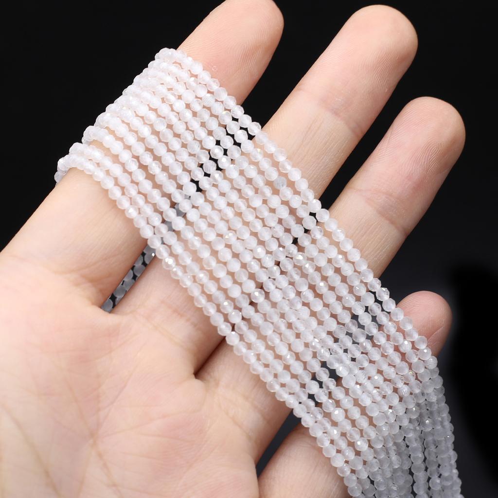 Naturstein facettierte Perlen Opal Isolation Perlen Charms für Schmuckherstellung DIY Halskette Armband Ohrringe Zubehör Größe 3 mm