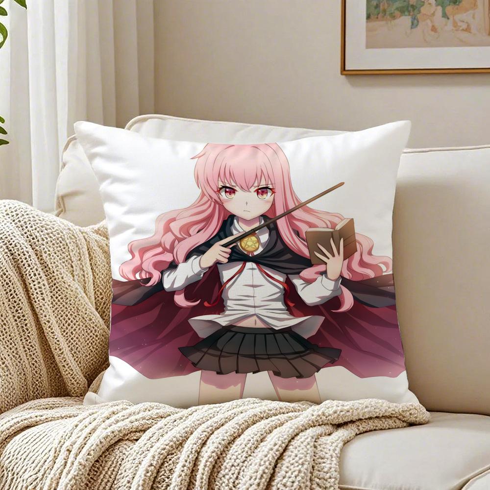 Comedy Anime Z-Zero No T-Tsukaimas Cushion Cover Linen Pillowcase Soft For Sofa Bed Home Room Decor