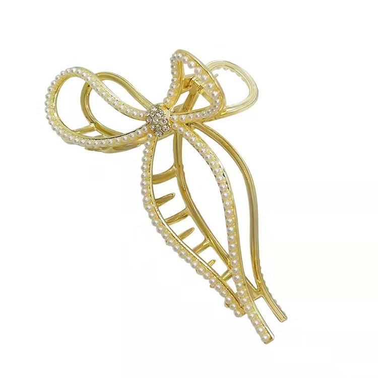 French Girl Hair Accessories Stylish With Rhinestone Hair Claw Bow Hair Claws for Womens