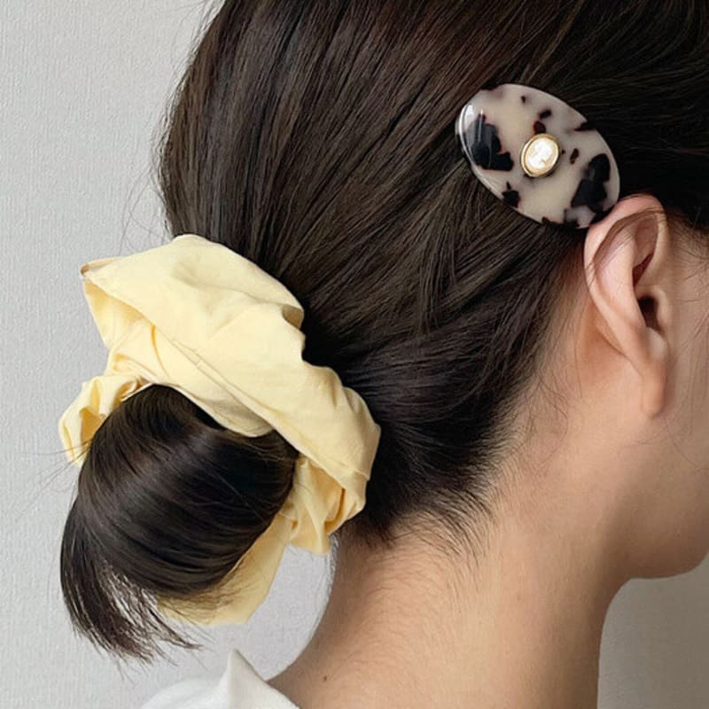 oar Classic Cameo Point Hair Barrette [BeigeLeopard]