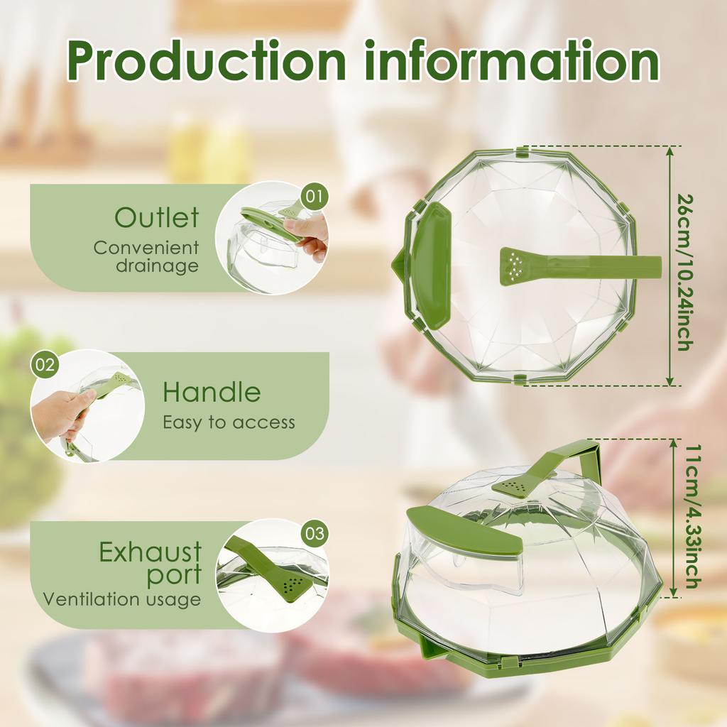 High Temperature Resistant Microwave Heating Cover Water Injection Anti Oil Splash Cover Reusable Fresh Keeping Shield Household Microwave Food Dustpr