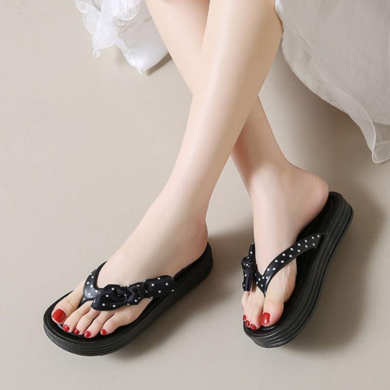 Shoes Kawaii with Bow Flat White Women's Flip Flops Slippers and Ladies Sandals Designer Luxury Low Price Non Slip Casual Slides