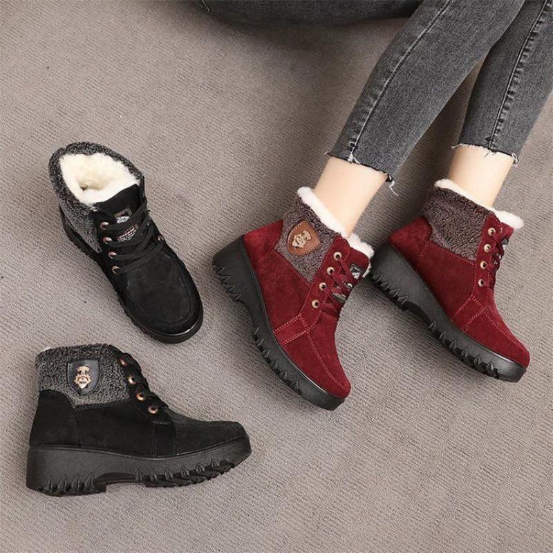 Fashion Trendy Thick Cotton Boots 2024 Winter New Style Thick Bottom Anti Slip and Velvet Warm Cotton Zapatos Mujer Platform Sneakers