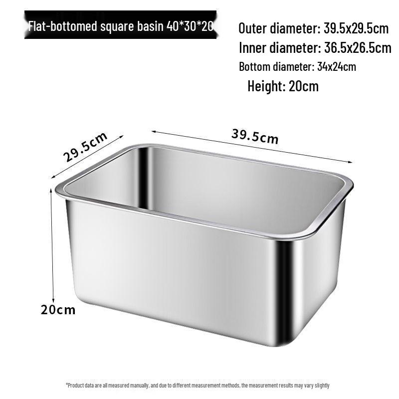 304 Stainless Steel Extra Large Deep Rectangular Self-Service Food Basin with Lid