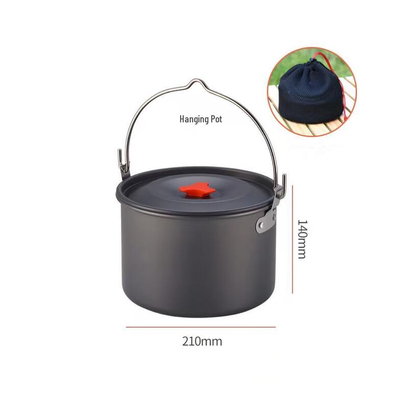 SanJiaoLong Portable Outdoor Camping Cookware Set with 1.1L Kettle
