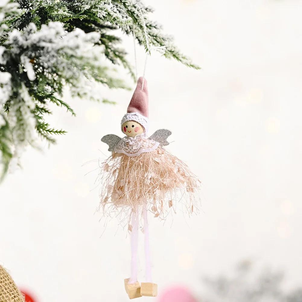 Creative Christmas Hanging Cloth Angel Pendant Tree Decoration Indoor Party Ornament for Living Room Bedroom
