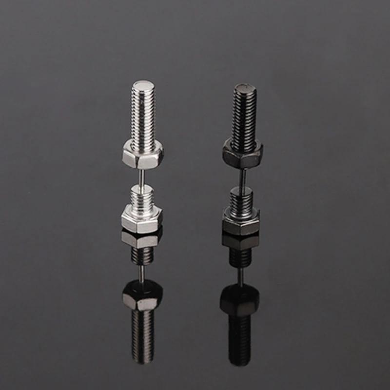 2pz Nuovi Unisex Gotici Punk Rock Acciaio Inossidabile Vite Chiodo Piercing Borchie Orecchini Novità Gioielli Piercing Gioielli Piercing Rock