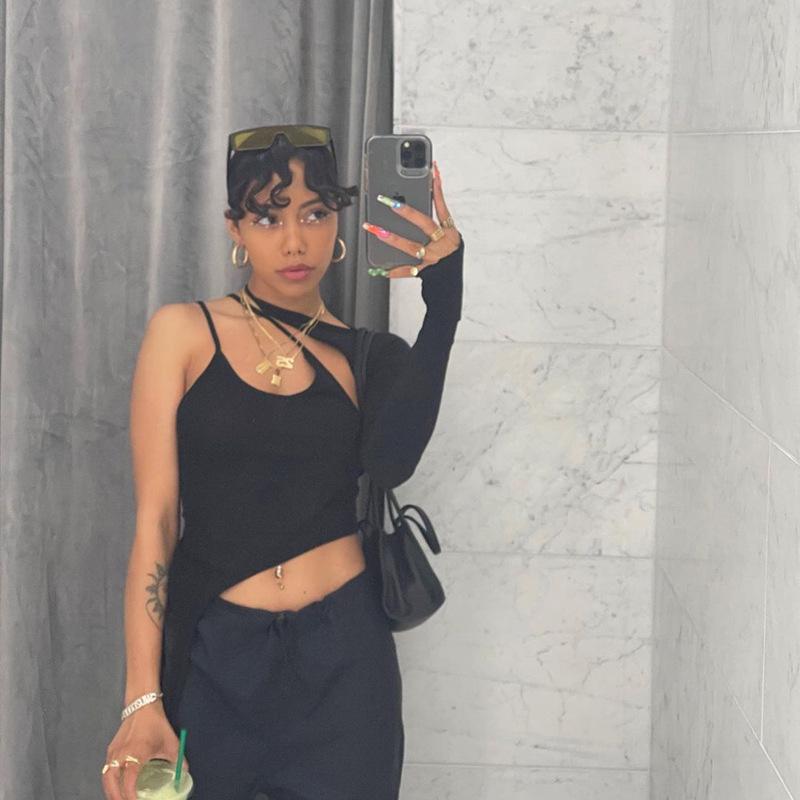 Hollow Out Blusas One Off Shoulder Summer Clothes Tshirts for Women Top Female T-shirt Women's T-shirt Black Sexy Tops T Shirt