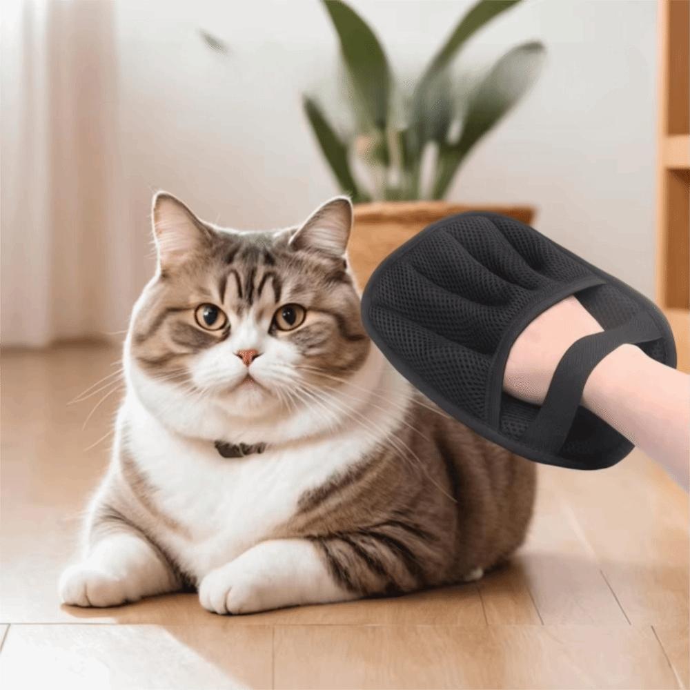 2Pcs Non-slip Pet Hair Eliminator Mitts Two-way Hair Removal Pet Grooming Gloves Cat