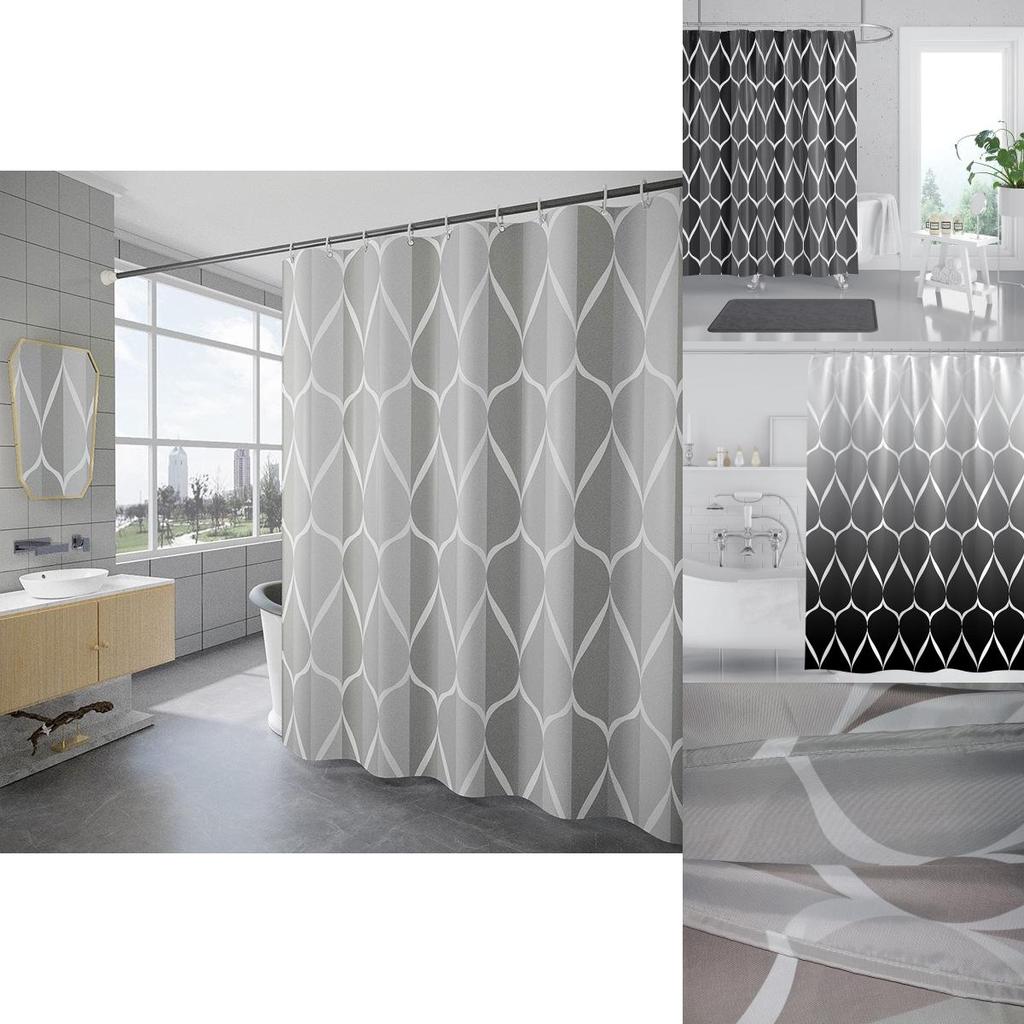 Simplistic Waterproof Shower Curtain Made Of Thick Polyester Cloth For Bathroom Decor And Hygiene