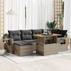 VidaXL Garden Lounge Set with Cushions 7 Pcs Grey Braided Resin 3327175