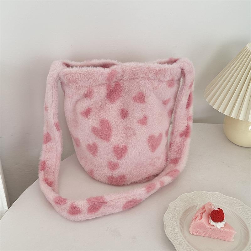 41 autumn and winter fashion leopard print woolen underarm bag women's bucket bag large capacity shoulder bag