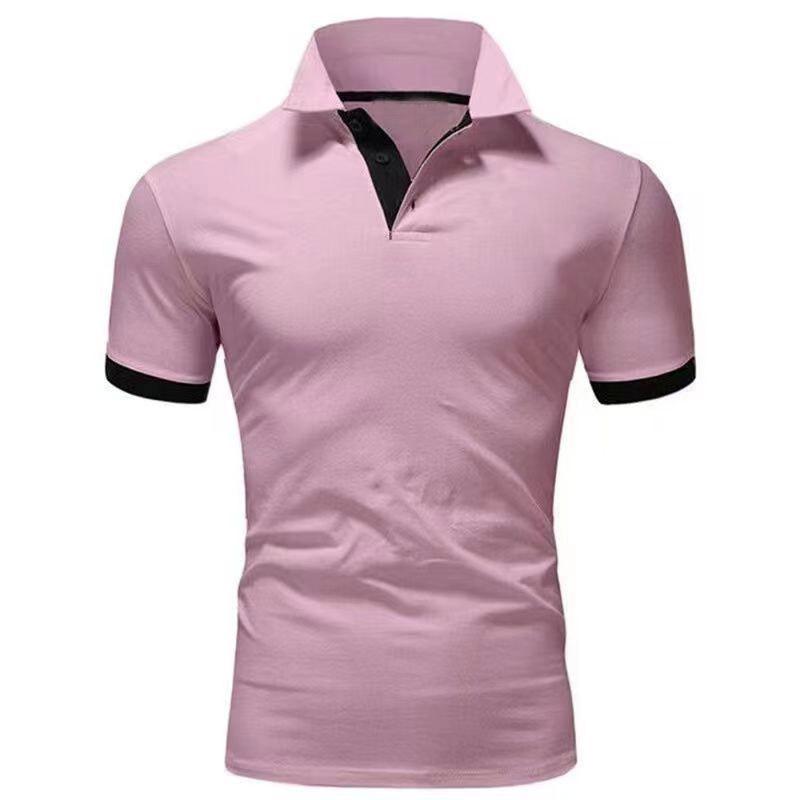 Herren T-Shirt Casual Polo Kurzarm T-Shirt Einfarbig Sport Top Mann Revers Weiß Schwarz Polos Shirts