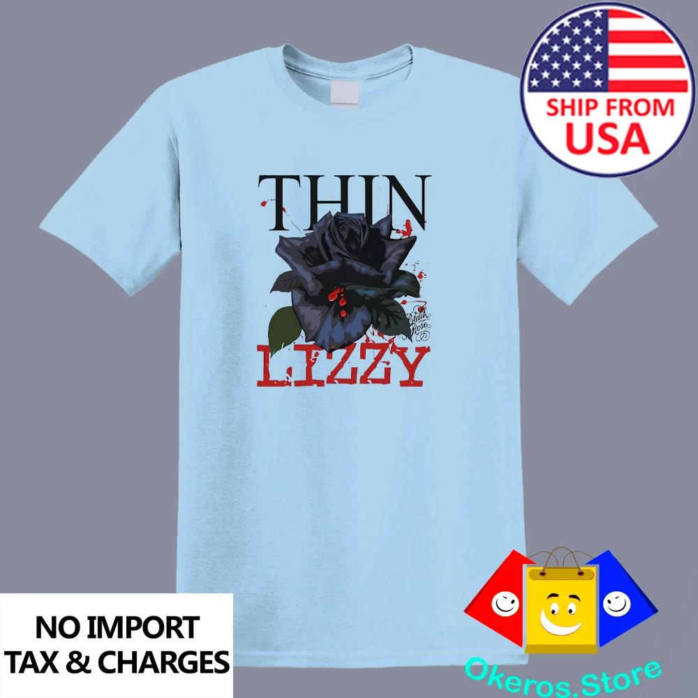 Thin Lizzy Black Rose Men s Light Blue Size S to 5XL L