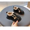 Girls Children Winter Warm Thickened Fleece Lined Casual Leather Shoes