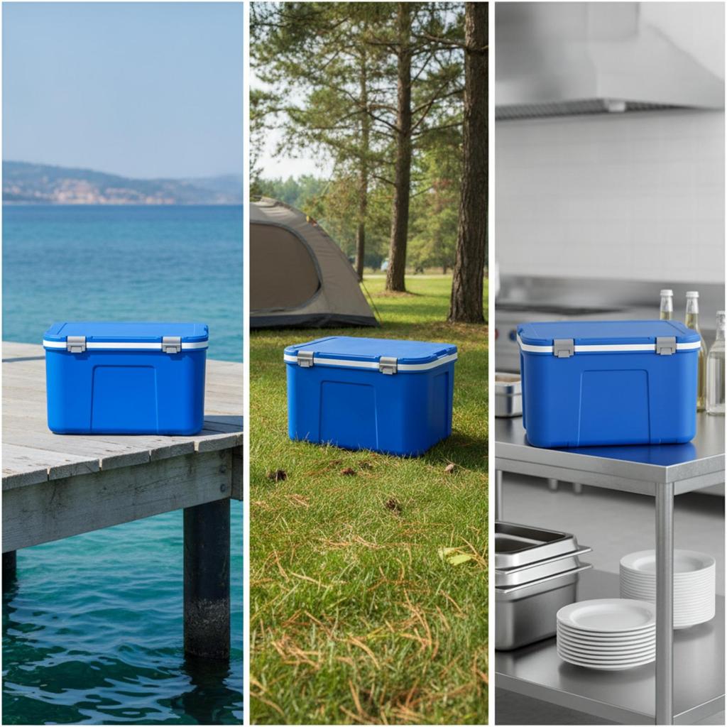 60-Liter Insulated Cooler Box Wipe-Clean for Outdoor Events, Fishing, Fishermen