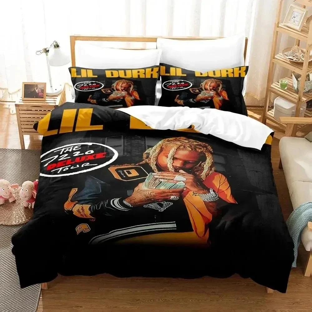 New 3D Print Lil Durk Rapper Comfortable Duvet Quilt Cover Pillowcase Bedding Set Children Bedroom Decoration Home Textile