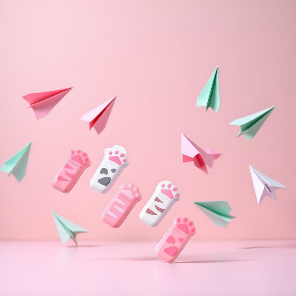 1 Pcs Cute Cat Claw Correction Tape White Out Corrector Correction Supplies Student Stationery School Office Supply (Color Random) Correction Tape