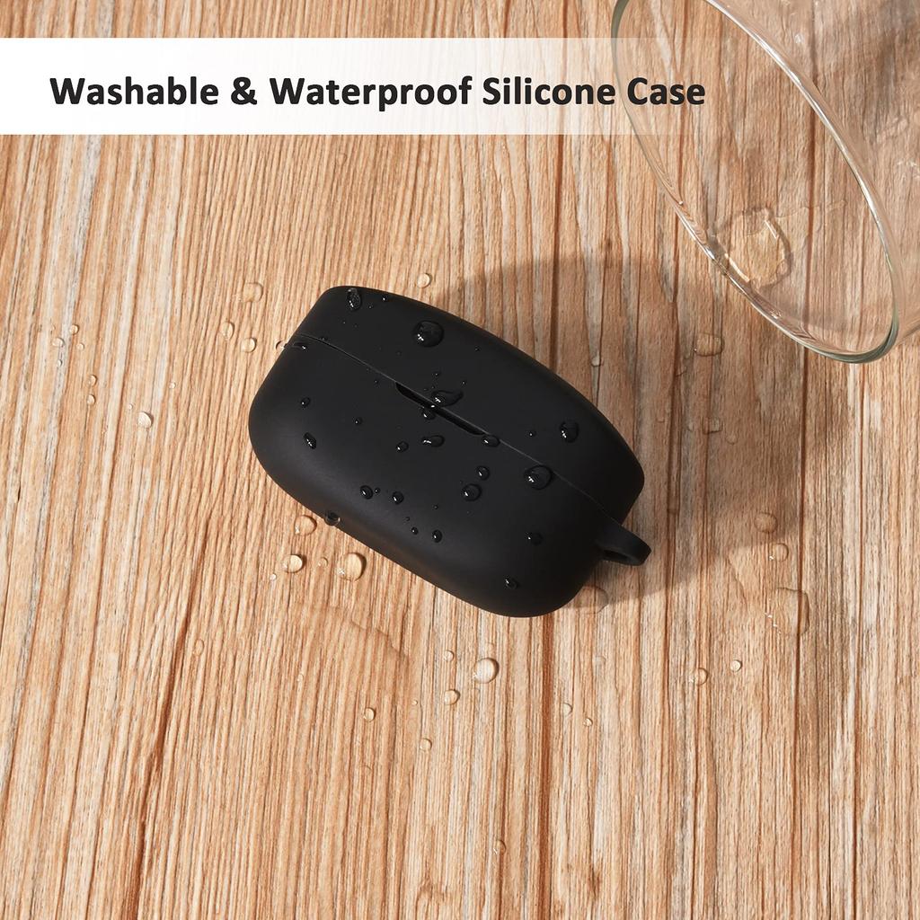 AIRSPO Case for Sony Silicone Protective Skin Case Cover for Sony Wireless Earphones WF-1000XM4, (Black)