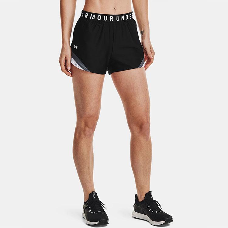 Under Armour Play Up 3.0 Tri Color Logo Training Shorts Women Shorts Black 1360940-001