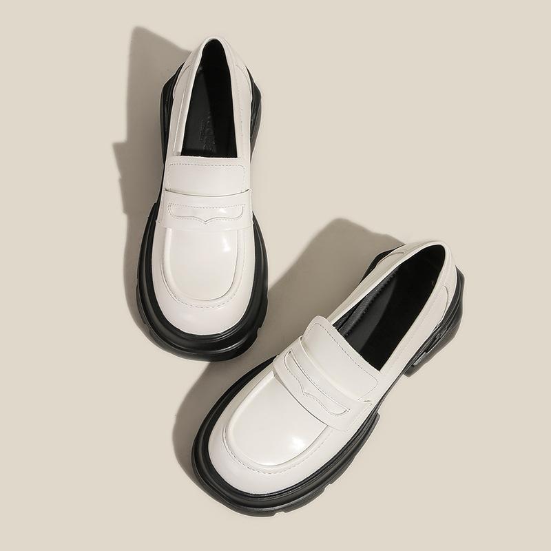 

White female shallow mouth with skirt fairy small leather shoes student single shoes female 34