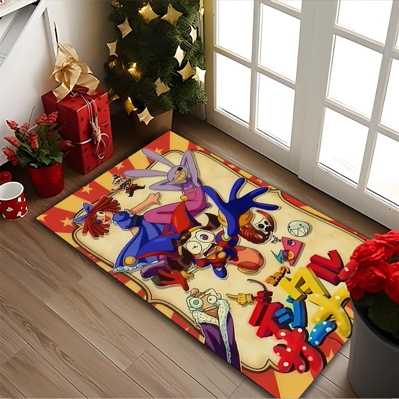 1pc The Amazing Digital Circus Rug, Digital Printed Home Chair Sofa Mat, Durable Office Area Carpet, Beautiful Festival Decorations