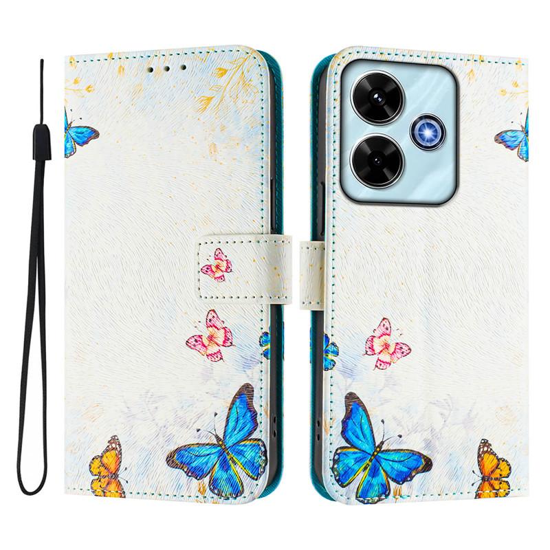 Luxury Flip Leather Case For Xiaomi Poco M6 Plus Flip Cover on For Xiomi Mi PocoM6 4G M 6 Pro 5G Wallet Bags Flower Cases Etui