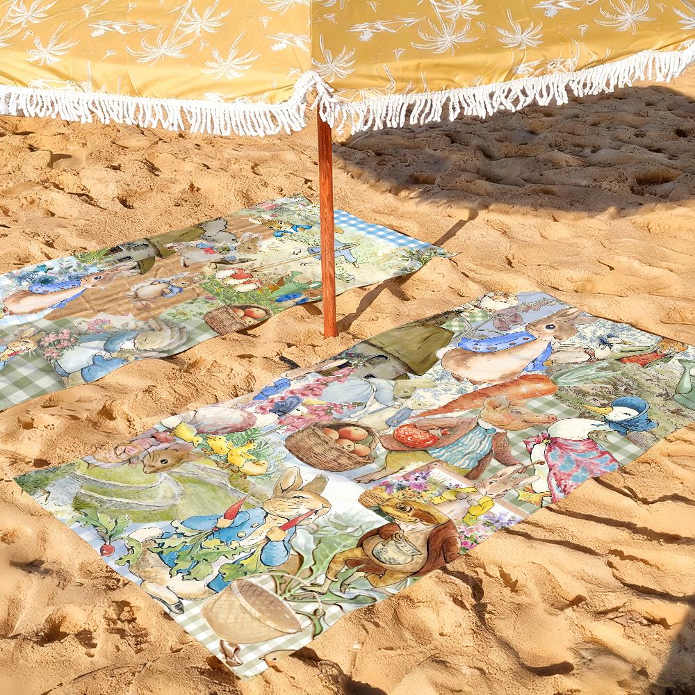 Retro P-Peter R-Rabbit Art Towel Soft Pool Gift For Travel Gym Shower Camping Quick Dry Sports Large Beach Towels